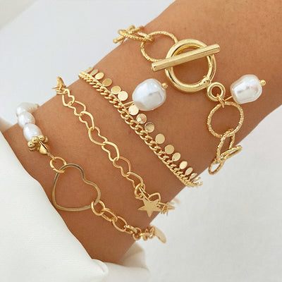 Chain Metal Chain Bracelet 4-piece Set