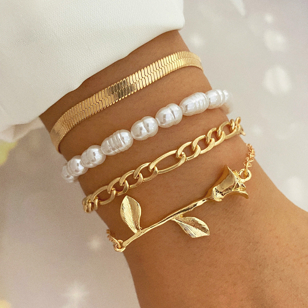 Chain Metal Chain Bracelet 4-piece Set