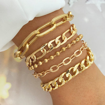 Chain Metal Chain Bracelet 4-piece Set